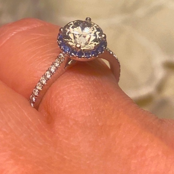 Big Dimond Sapphire Ring collection natural Dimond European edition New - Picture 5 of 15